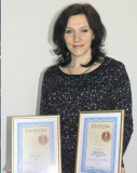 Joanna Kołodyńska, Kierownik Działu Marketingu w Mlekoma Dairy przyjęła nagrody dla serów Emilki oraz dla masła Greeners