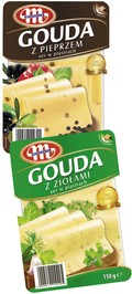 gouda z pieprzem, z ziołami, mlekovita