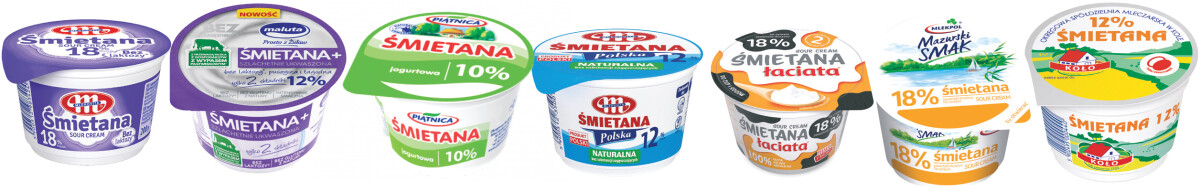 śmietany opakowania