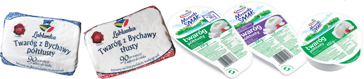 twaróg z bychawy lublanka , mazurski smak mlekpol