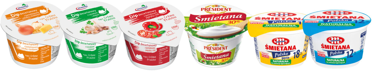 śmietany mlekpol dip president mlekovita