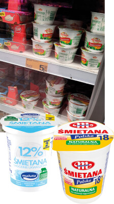 śmietany mlekovita naturalna