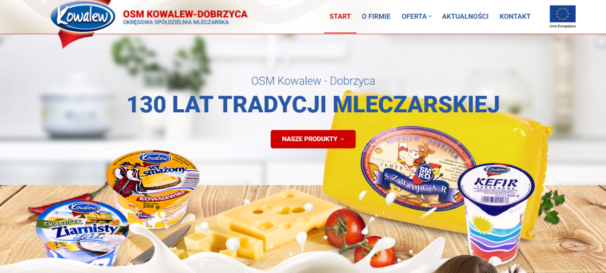 Serwis internetowy mleczarni Kowalew-Dobrzyca (OSM)