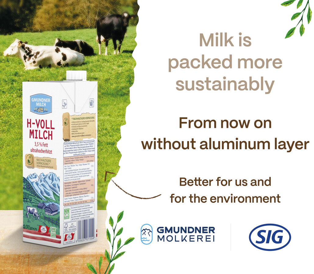 Reklama nowego mleka Gmundner 